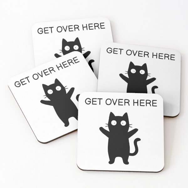Item preview, Get Over Here Funny Black Cat Sticker designed and sold by FUEGO & NOX.