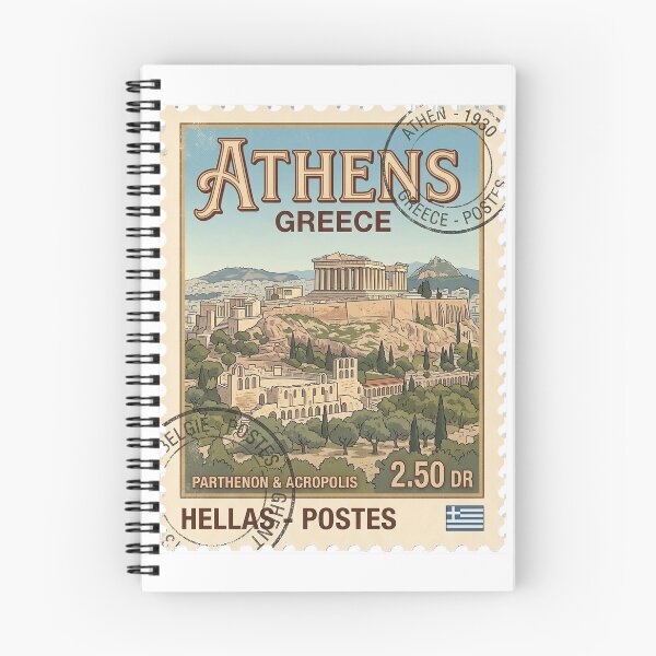 Item preview, Vintage Athens Greece Parthenon Acropolis Travel Stamp designed and sold by k3rstman1.