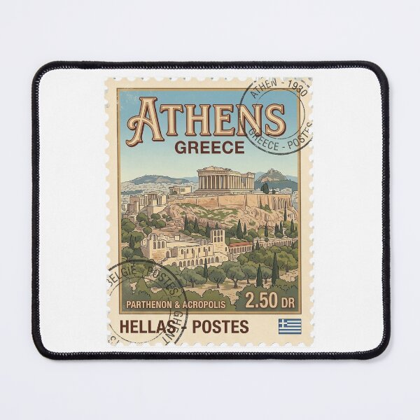 Item preview, Vintage Athens Greece Parthenon Acropolis Travel Stamp designed and sold by k3rstman1.