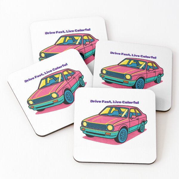 Item preview, Drive Fast Live Colorful Retro Car Glitch Text Pop Art designed and sold by Alexacarmen.