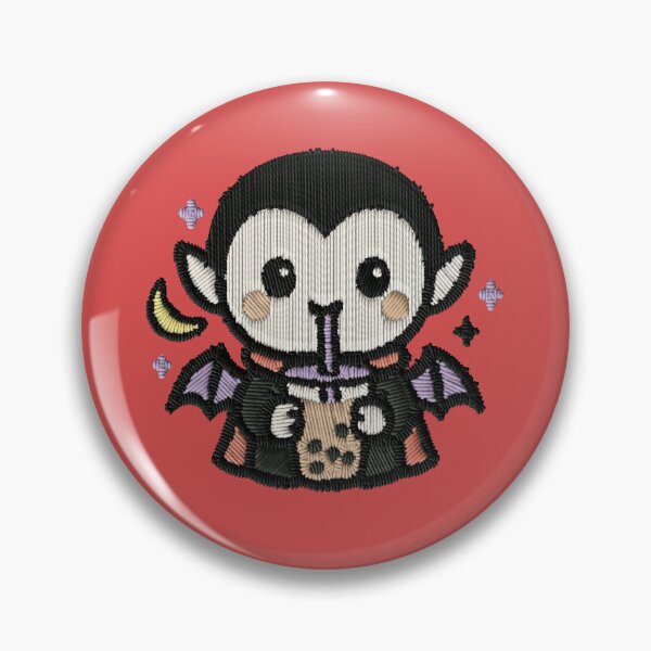 Item preview, Kawaii Vampire Boba Tea Embroidery Patch Sticker designed and sold by · GAMING SOUL ·.