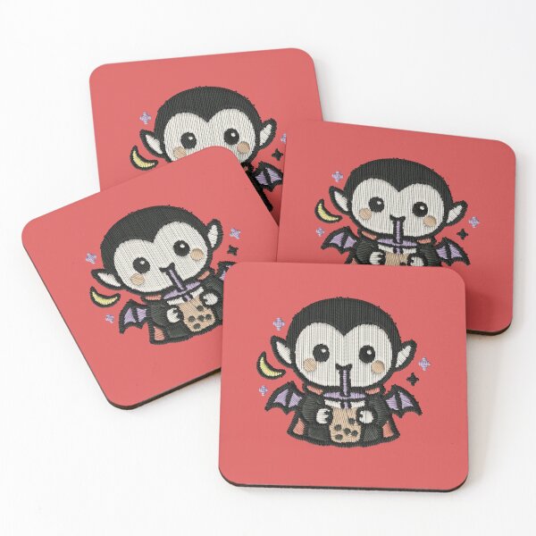 Item preview, Kawaii Vampire Boba Tea Embroidery Patch Sticker designed and sold by · GAMING SOUL ·.
