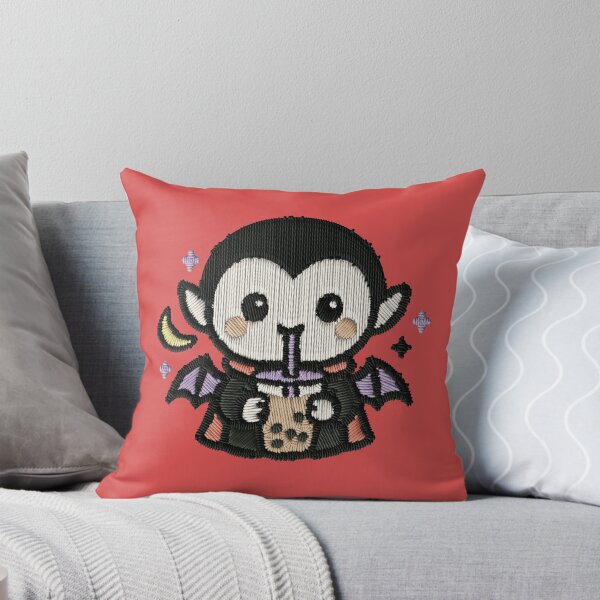 Item preview, Kawaii Vampire Boba Tea Embroidery Patch Sticker designed and sold by · GAMING SOUL ·.