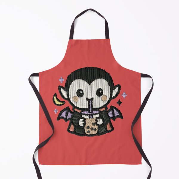 Item preview, Kawaii Vampire Boba Tea Embroidery Patch Sticker designed and sold by · GAMING SOUL ·.