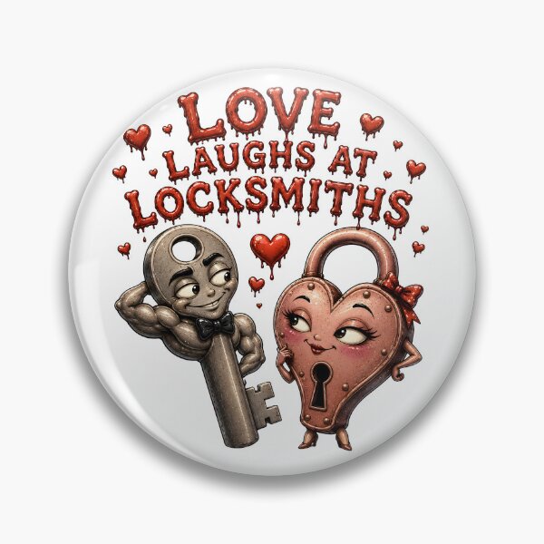 Item preview, Love Laughs at Locksmiths - Funny Key Lock Couple Creepy Cute Romance Art designed and sold by HorrorWorldWeb.