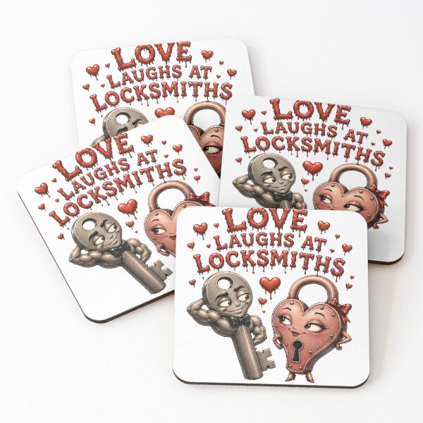 Item preview, Love Laughs at Locksmiths - Funny Key Lock Couple Creepy Cute Romance Art designed and sold by HorrorWorldWeb.