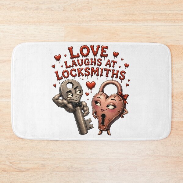 Item preview, Love Laughs at Locksmiths - Funny Key Lock Couple Creepy Cute Romance Art designed and sold by HorrorWorldWeb.