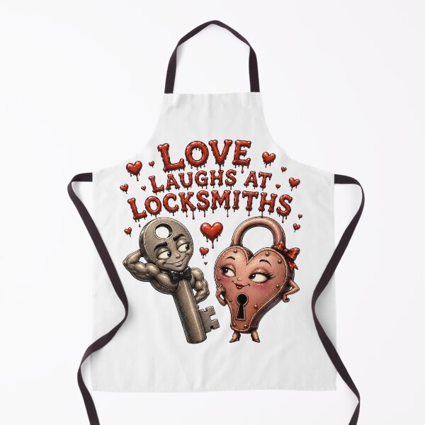 Item preview, Love Laughs at Locksmiths - Funny Key Lock Couple Creepy Cute Romance Art designed and sold by HorrorWorldWeb.