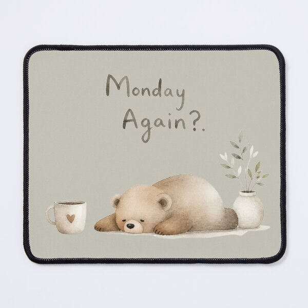 Item preview, Monday Again – Cute Bear Monday Mood Design designed and sold by ManggaeJM.