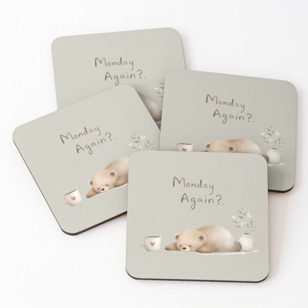 Item preview, Monday Again – Cute Bear Monday Mood Design designed and sold by ManggaeJM.