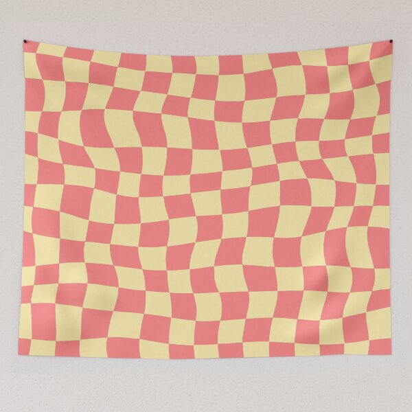 Item preview, Warped Pink and Cream Chequered Pattern designed and sold by Jeallan Designs.