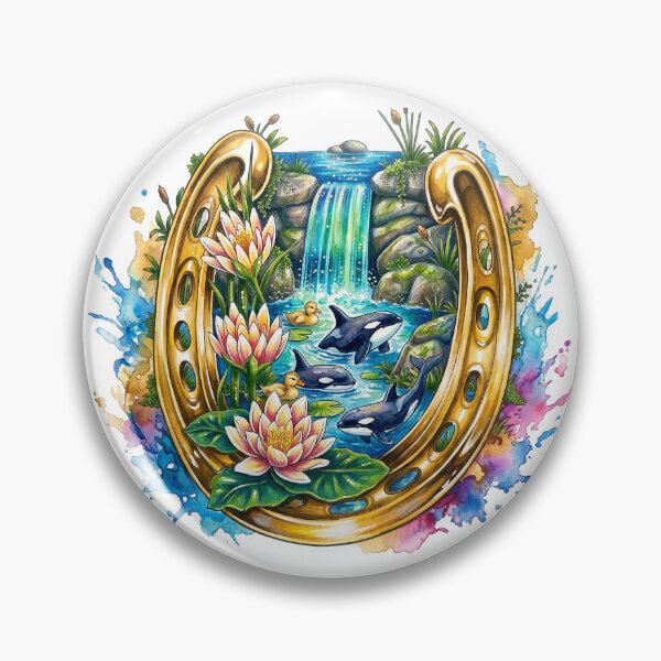 Item preview, Whimsical Sea Dolphins and Flowers Horseshoe Clipart designed and sold by Mnrrstudio.