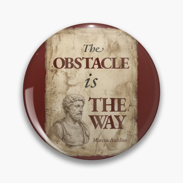 Item preview, The Obstacle Is the Way - Marcus Aurelius - Vintage Distressed Stoic Quote - Roman Red Version designed and sold by Stoic Core.