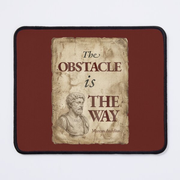 Item preview, The Obstacle Is the Way - Marcus Aurelius - Vintage Distressed Stoic Quote - Roman Red Version designed and sold by Stoic Core.