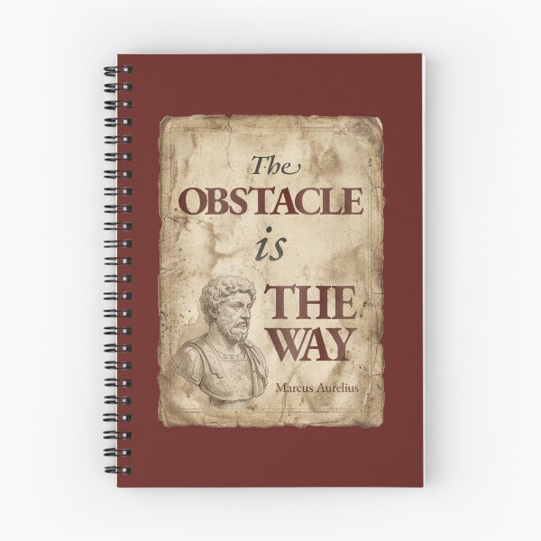 Item preview, The Obstacle Is the Way - Marcus Aurelius - Vintage Distressed Stoic Quote - Roman Red Version designed and sold by Stoic Core.