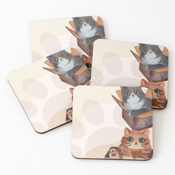 Item preview, Cute Cats in Cardboard Boxes | Kawaii Cat Illustration | Adorable Kitten Lover Gift designed and sold by Rohinirohi029.