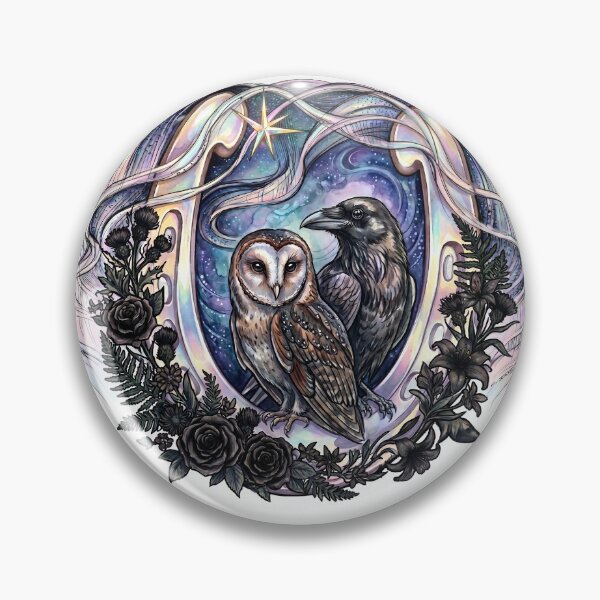 Item preview, Whimsical raven and owl Horseshoe Clipart designed and sold by Mnrrstudio.