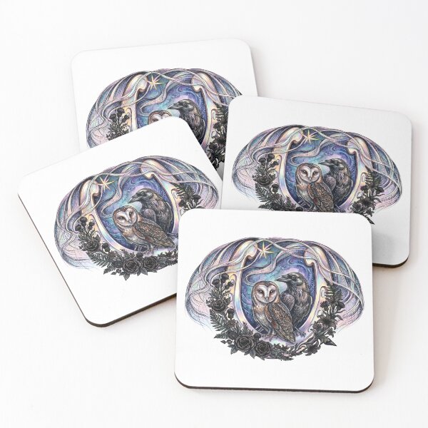 Item preview, Whimsical raven and owl Horseshoe Clipart designed and sold by Mnrrstudio.