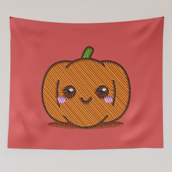 Item preview, Kawaii Pumpkin Embroidery Patch Sticker – Cute Halloween designed and sold by · GAMING SOUL ·.
