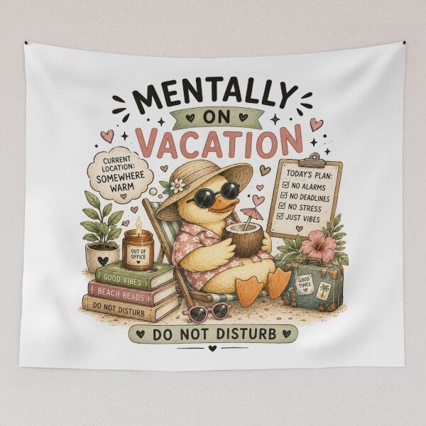 Item preview, Mentally On Vacation Duck - Do Not Disturb designed and sold by DreamyBrushArt.