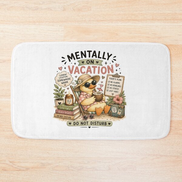 Item preview, Mentally On Vacation Duck - Do Not Disturb designed and sold by DreamyBrushArt.