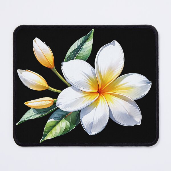 Item preview, Natural White Plumeria with Elegant Botanical Leaves. designed and sold by MissYouONLY.