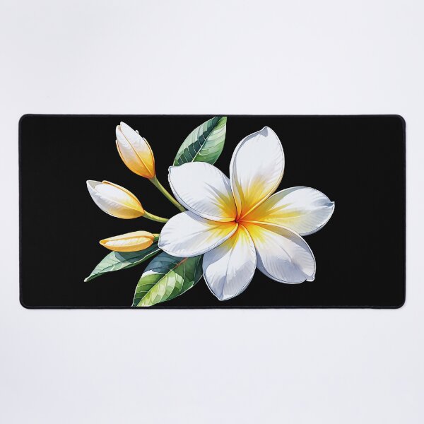 Item preview, Natural White Plumeria with Elegant Botanical Leaves. designed and sold by MissYouONLY.