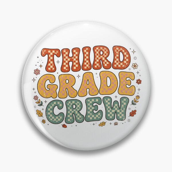 Item preview, Retro Third Grade Crew Groovy Checkered Fall Teacher Shirt designed and sold by Yellowriversss.