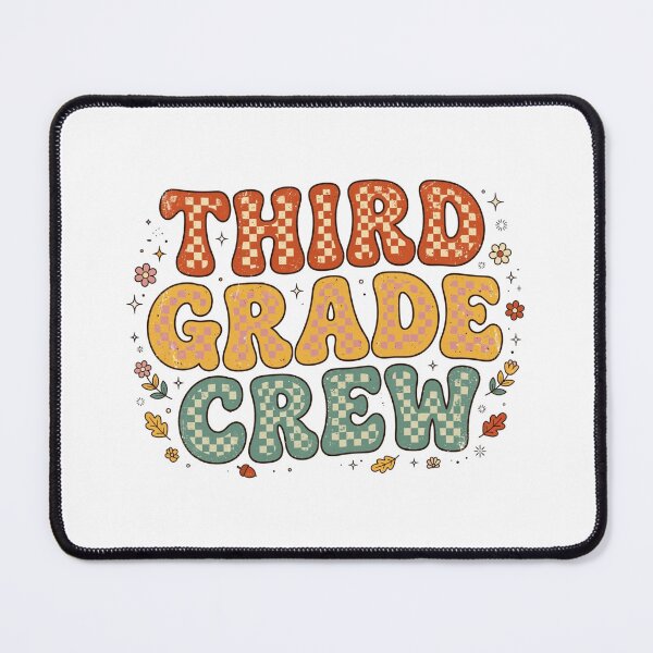 Item preview, Retro Third Grade Crew Groovy Checkered Fall Teacher Shirt designed and sold by Yellowriversss.