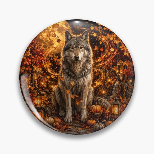 Artikelvorschau, Herbstmond-Wolf-Erntedankfest-Fantasie entworfen und verkauft von ASWIN STUDIO.