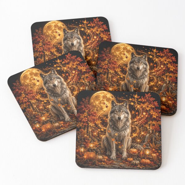 Item preview, Autumn Moon Wolf Thanksgiving Fantasy designed and sold by ASWIN STUDIO.