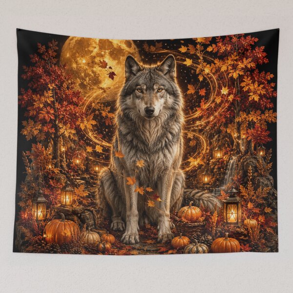 Item preview, Autumn Moon Wolf Thanksgiving Fantasy designed and sold by ASWIN STUDIO.