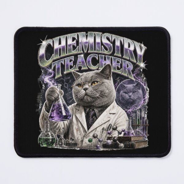 Item preview, Chemistry Teacher Grey Cat Science Vintage Graphic T-Shirt | Funny Chemistry Professor STEM Teacher Gift designed and sold by illeN-Art-World.