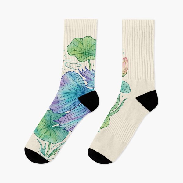 Item preview, Watercolor Betta Among Lotus designed and sold by Aureluxe.
