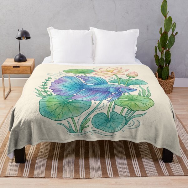 Item preview, Watercolor Betta Among Lotus designed and sold by Aureluxe.