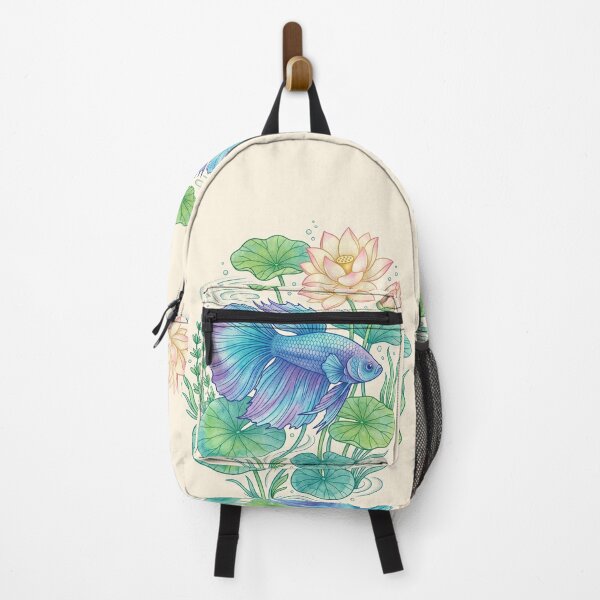 Item preview, Watercolor Betta Among Lotus designed and sold by Aureluxe.