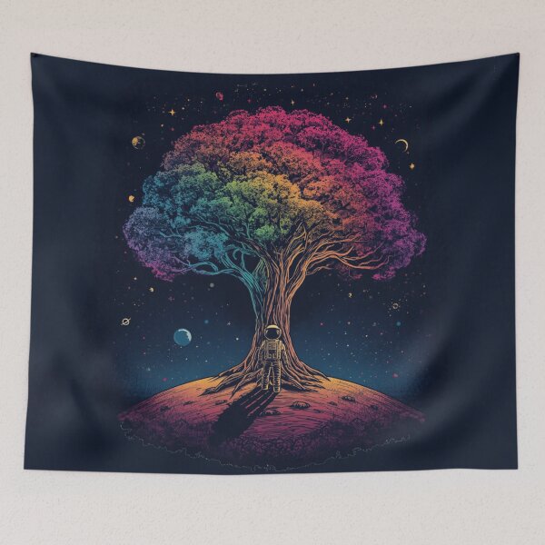 Item preview, Astronaut Finds the Tree of Life designed and sold by EschatonGarden.