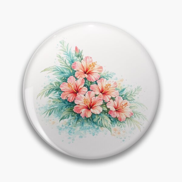 Item preview, Ocean Paradise Hibiscus Bouquet | Watercolor Tropical Floral Art | Botanical Flower Illustration designed and sold by IamNolmo.