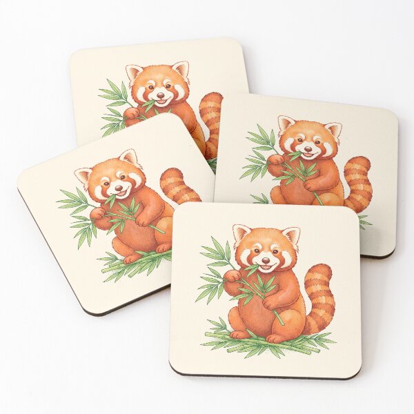 Item preview, Watercolor Red Panda Bamboo Feast designed and sold by Aureluxe.