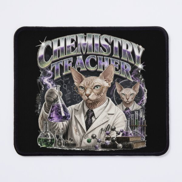 Item preview, Sphynx Cat Chemistry Teacher Vintage Graphic T-Shirt | Funny Hairless Cat Science Professor Gift designed and sold by illeN-Art-World.