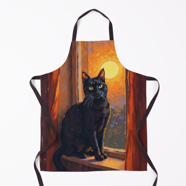 Item preview, Black Cat by Window at Golden Sunset designed and sold by store52.