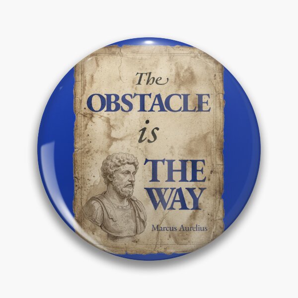 Item preview, The Obstacle Is the Way - Marcus Aurelius - Vintage Distressed Stoic Quote - Egyptian Blue Version designed and sold by Stoic Core.