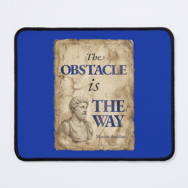 Item preview, The Obstacle Is the Way - Marcus Aurelius - Vintage Distressed Stoic Quote - Egyptian Blue Version designed and sold by Stoic Core.