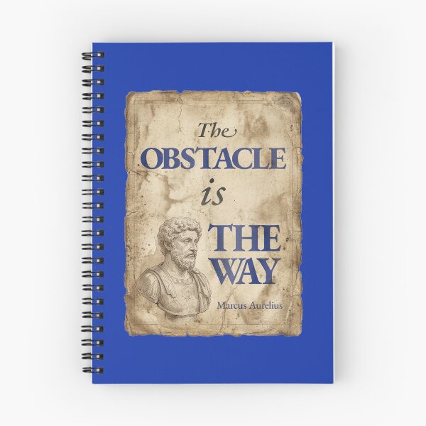 Item preview, The Obstacle Is the Way - Marcus Aurelius - Vintage Distressed Stoic Quote - Egyptian Blue Version designed and sold by Stoic Core.