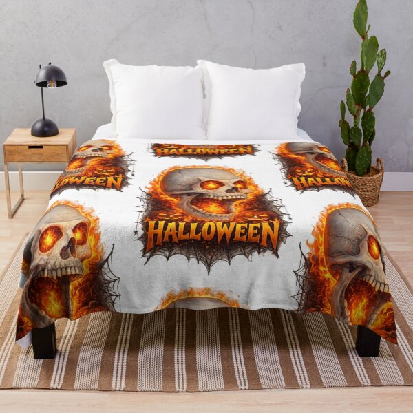 Item preview, Fiery Skull Halloween T‑Shirt – Spooky Flame Art for Halloween Lovers designed and sold by EdgeSphere.