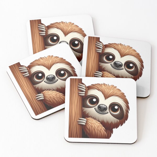 Item preview, Adorable Peeking Sloth Cute Animal Illustration designed and sold by ArhaanFashions.