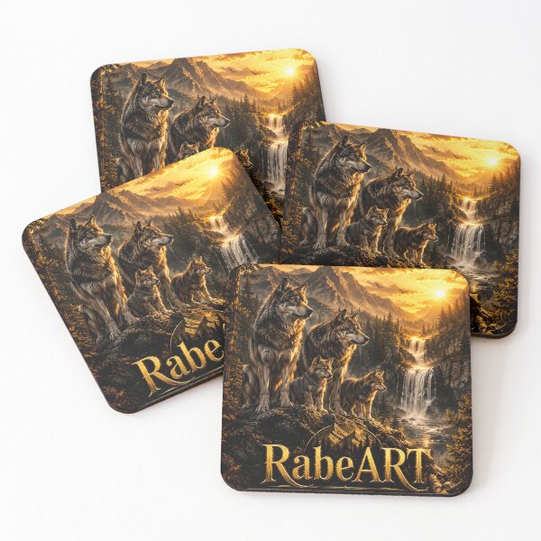 Item preview, Wolf Family Mountain Sunset designed and sold by RabeART.
