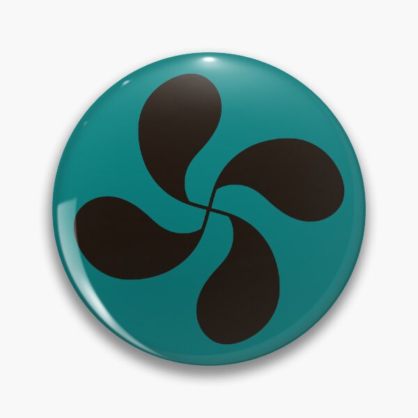 Item preview, Black lauburu Basque cross on green background designed and sold by Provinces de France.