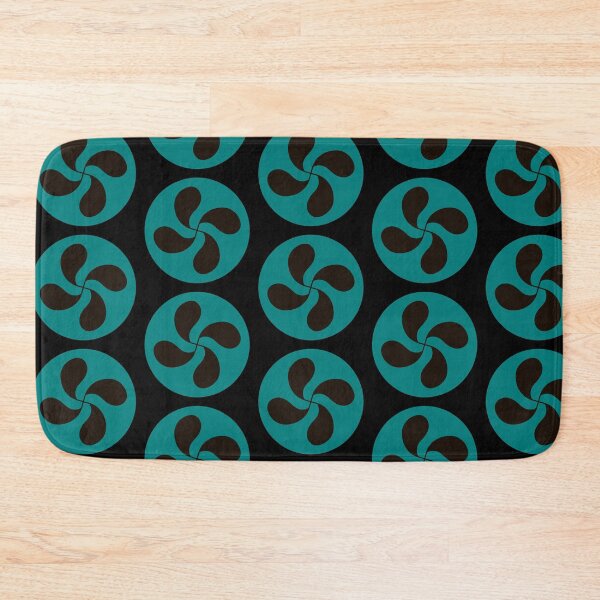 Item preview, Black lauburu Basque cross on green background designed and sold by Provinces de France.