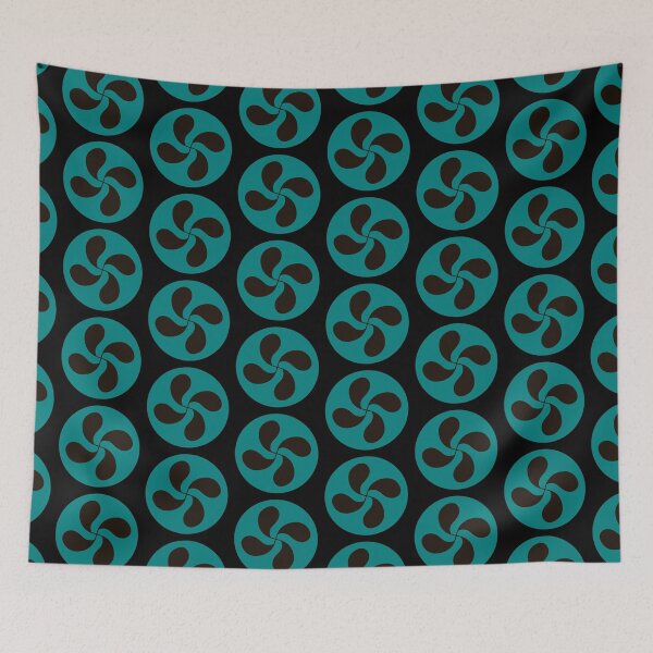 Item preview, Black lauburu Basque cross on green background designed and sold by Provinces de France.